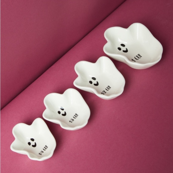 Ceramic ghost shaped measuring cups set of 4 NIB the Bakehouse Ciroa - Picture 2 of 6